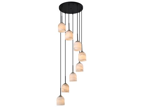 Artcraft Crema 8-Light Black Pendant