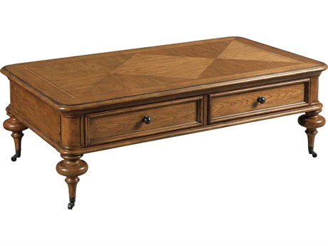 American Drew Berkshire Pearson Rectangular Wood Cognac Coffee Table
