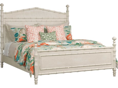 American Drew Grand Bay Vida Egret White Hardwood Wood Queen Panel Bed