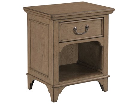 American Drew Carmine Laramy 1-Drawer Brown Oak Wood Nightstand