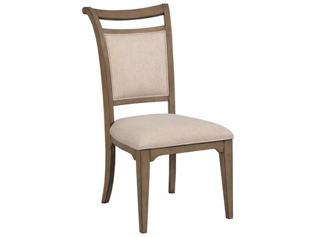 American Drew Carmine Phifer Oak Wood Brown Upholstered Armless Dining Chair