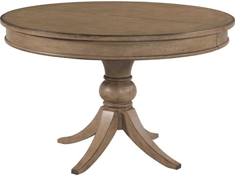 American Drew Carmine Round Wood Latte Dining Table