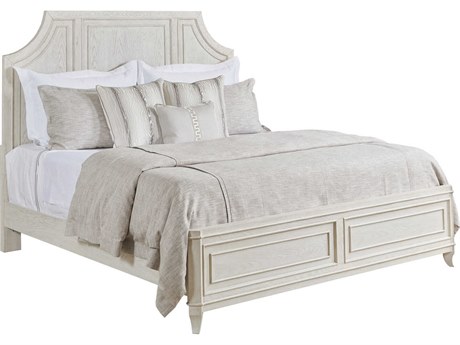 American Drew Harmony Angeline Eggshell White Oak Wood California King Panel Bed