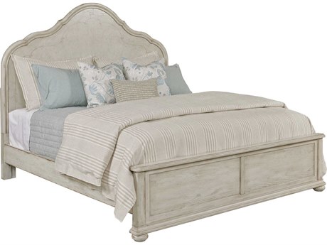 American Drew Cambric Vignette Creme White Oak Wood King Panel Bed