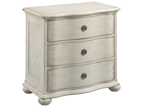 American Drew Cambric Helene 3-Drawers White Oak Wood Nightstand