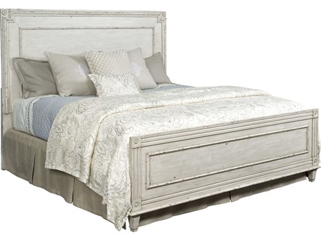 American Drew Southbury White Parchment Oak Wood Queen Panel Bed