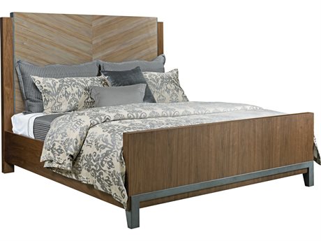 American Drew Modern Synergy Brown Maple Wood King Panel Bed