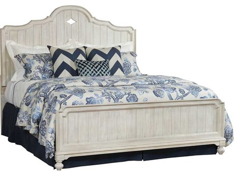American Drew Litchfield Laurel Sun Washed Beige Hardwood Wood California King Panel Bed