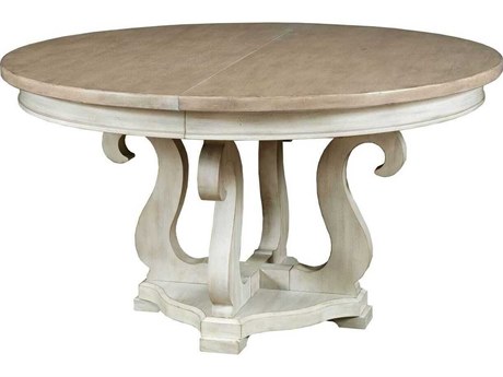 American Drew Litchfield Sussex Round Wood Sun Washed Dining Table