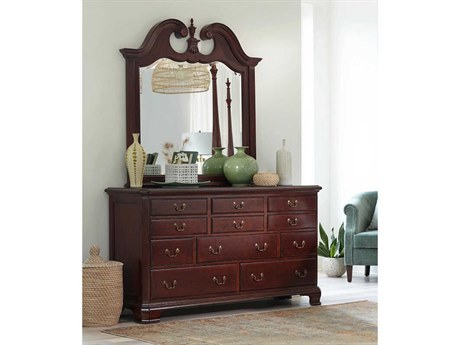 American Drew Cherry Grove Wood Dresser with Mirror