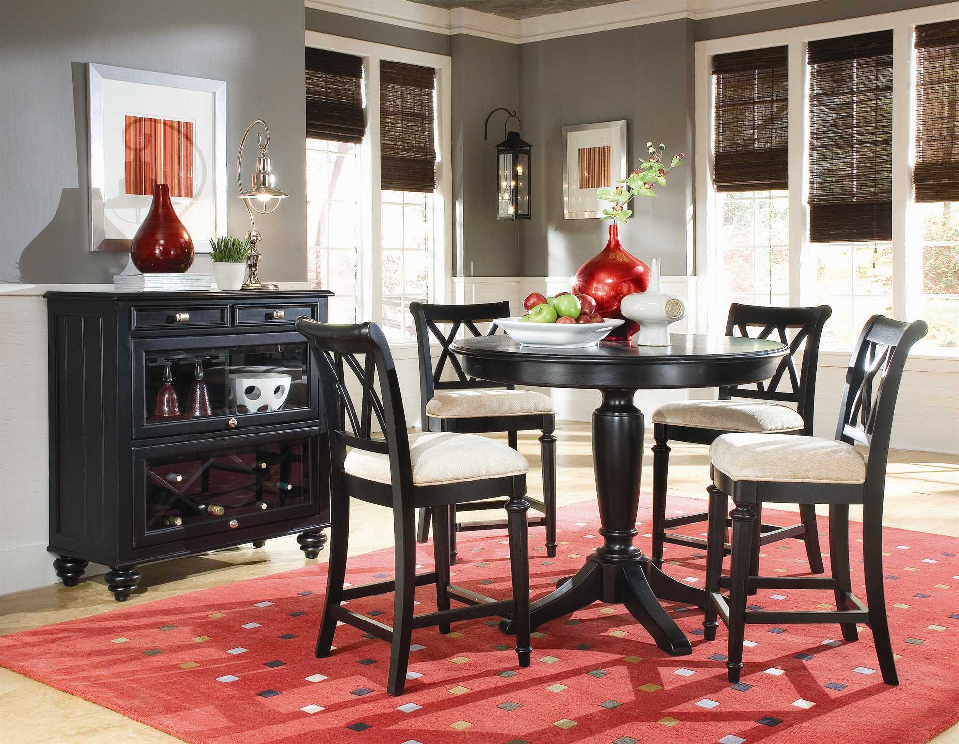 American Drew Camden Dark Black Bar Height 42 Round Pedestal Table View American Drew Camden Dark Black Bar Height 42 Round Pedestal Table
