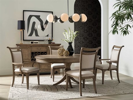 American Drew Carmine Oak Wood Dining Room Set