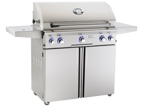 AOG L Series Portable 36'' On Cart BBQ Grill with Rotisserie Back Burner & Side Burner