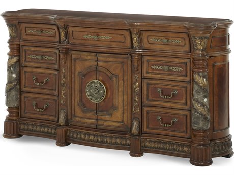 Michael Amini Villa Valencia Brown Birch Wood Dresser