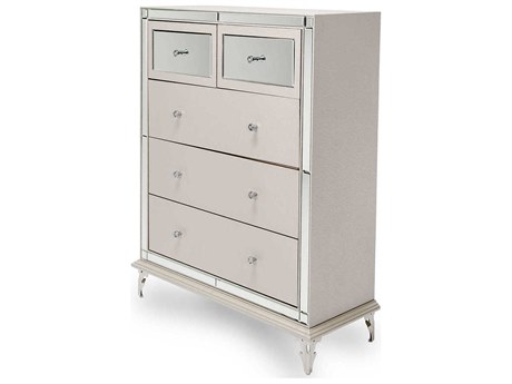 Michael Amini Hollywood Loft 5-Drawers Frost White Accent Chest