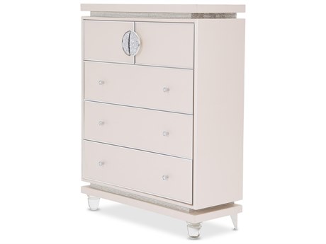 Michael Amini Glimmering Heights 5-Drawers White Accent Chest