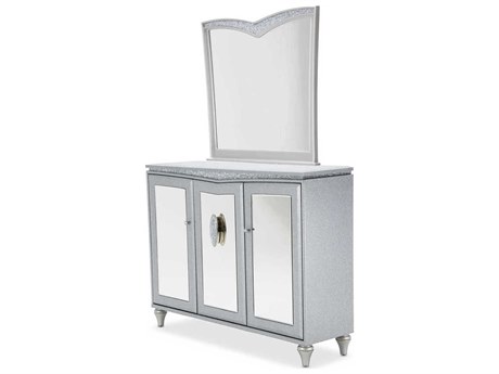 Michael Amini Melrose Plaza 56" Dove Sideboard with Mirror Set