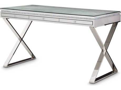 Michael Amini Melrose Plaza Dove Gray Writing Desk
