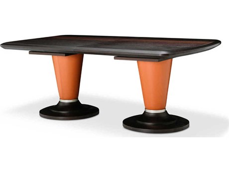 Michael Amini Rectangular Wood Diablo Orange Umber Dining Table