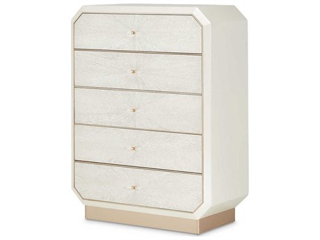 Michael Amini La Rachelle Champagne White Birch Wood Accent Chest