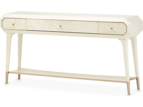 Michael Amini La Rachelle Rectangular Wood Champagne Console Table
