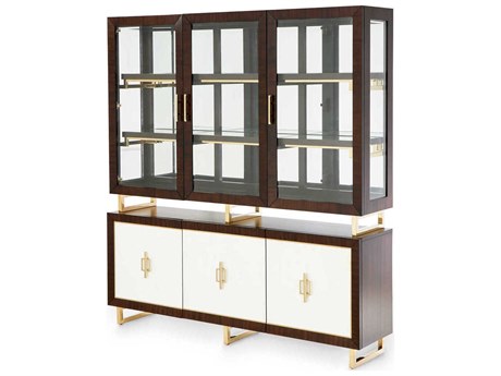 Michael Amini Belmont Place Poplar Wood Display Cabinet