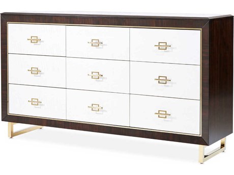 Michael Amini Belmont Place Brown Poplar Wood Triple Dresser