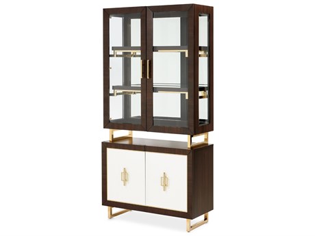 Michael Amini Belmont Place Poplar Wood Display Cabinet
