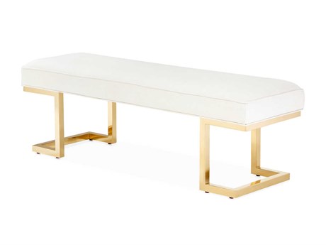 Michael Amini Belmont Place Cream White Upholstered Accent Bench