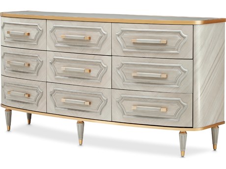 Michael Amini St. Charles Gray Poplar Wood Dresser