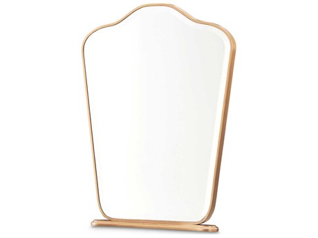 Michael Amini Camellia Field Pecan Antique Gold Dresser Mirror