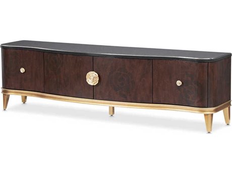 Michael Amini Camellia Field Pecan 78" Warm Media Console