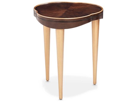 Michael Amini Camellia Field Pecan Wood Warm End Table