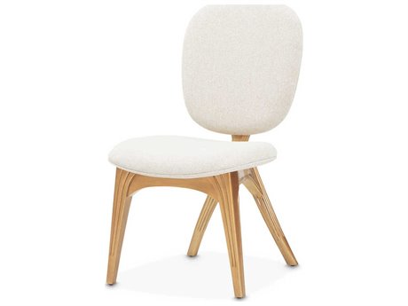 Michael Amini Camellia Field Pecan White Accent Chair