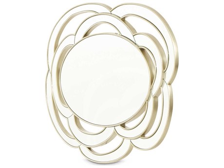 Michael Amini Camellia Field Pecan Antique Gold Wall Mirror