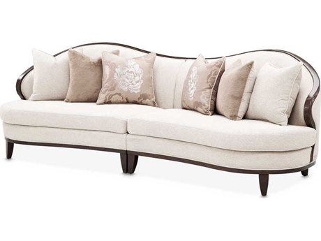 Michael Amini Camellia Field Pecan Warm White Upholstered Sofa