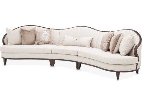 Michael Amini Camellia Field Pecan Warm White Upholstered Sofa