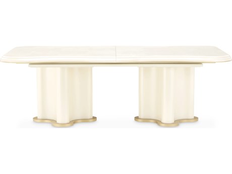 Michael Amini La Terrazza Rectangular Wood Creamy Pearl Dining Table
