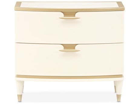 Michael Amini La Terrazza 2-Drawers Beige Poplar Wood Nightstand
