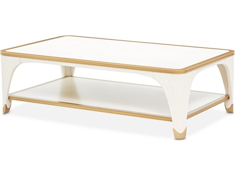 Michael Amini La Terrazza Rectangular Wood Creamy Pearl Coffee Table