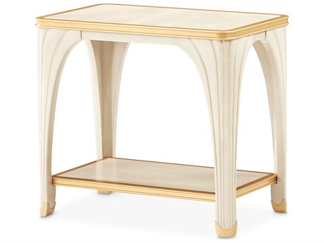 Michael Amini La Terrazza Rectangular Wood Silver Mist End Table