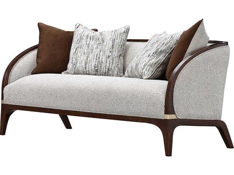 Michael Amini Houston Gray Upholstered Loveseat
