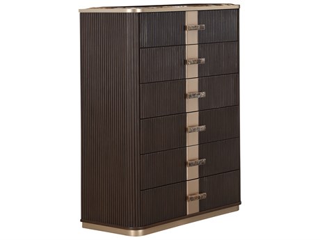 Michael Amini West Kensington Espresso Brown Rubberwood Accent Chest