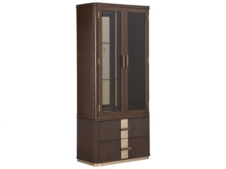 Michael Amini West Kensington Rubberwood Espresso Display Cabinet
