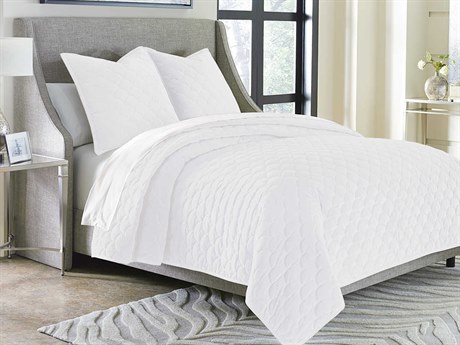 Michael Amini Trabuco White Three-Piece King Duvet Set
