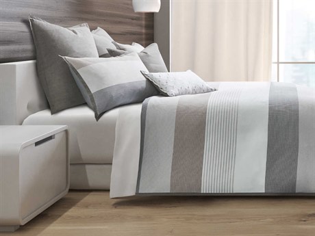 Michael Amini Bedding Ultra 7-Piece Gray Queen Duvet Set