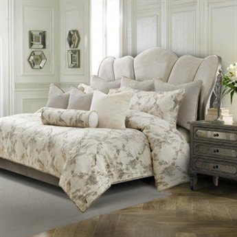 Michael Amini Bedding Glennridge 9-Piece Queen Comforter Set - Frost