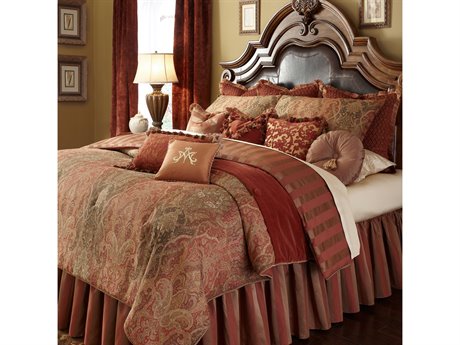 Michael Amini Bedding Woodside Park 12-Piece Queen Comforter Set - Spice