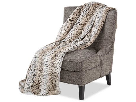 Michael Amini Bedrock Beige Faux-Fur Throw