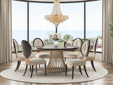 Michael Amini Camellia Field Pecan Dining Room Set